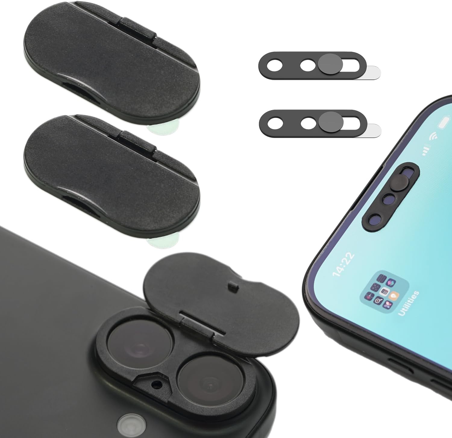 MonTelulu iPhone front camera privacy cover pack of two front view