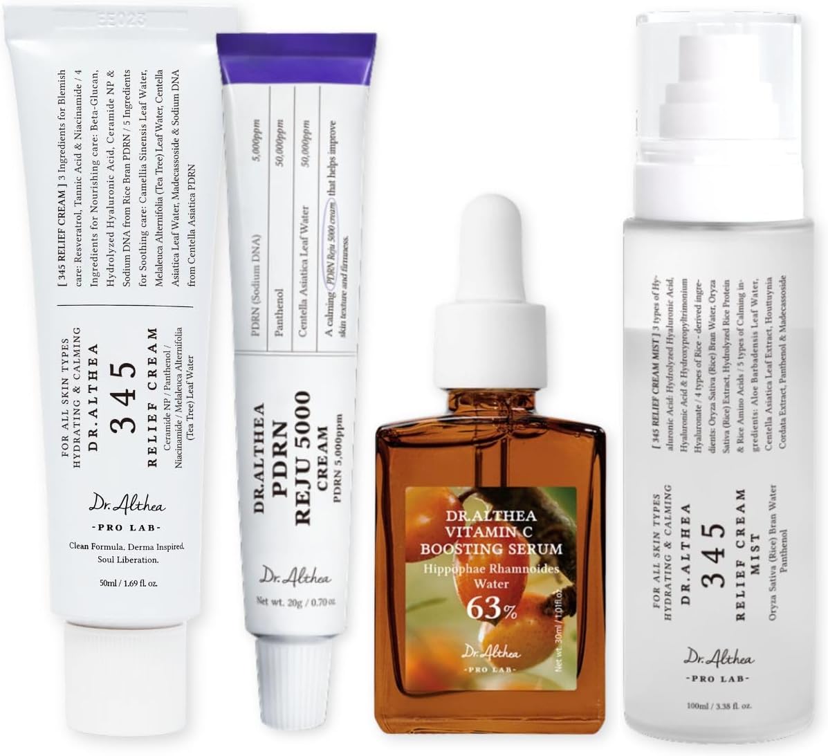 Dr Althea Breakout Care Full Set front view showing four skincare products for acne relief