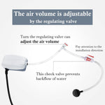 Close up of Hitop aquarium air pump air outlet