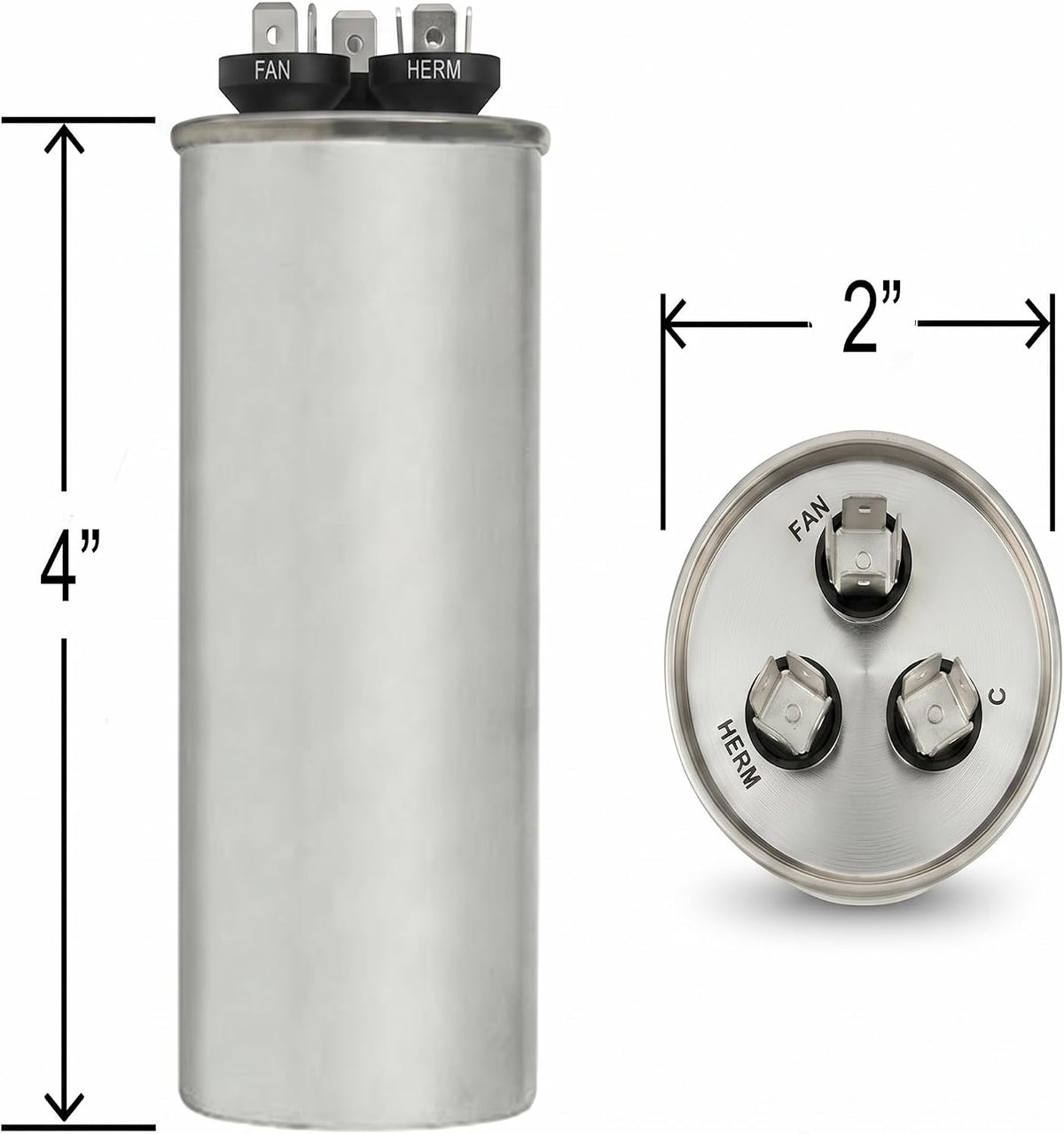 ClimaTek 40/5 MFD capacitor close up of voltage specifications