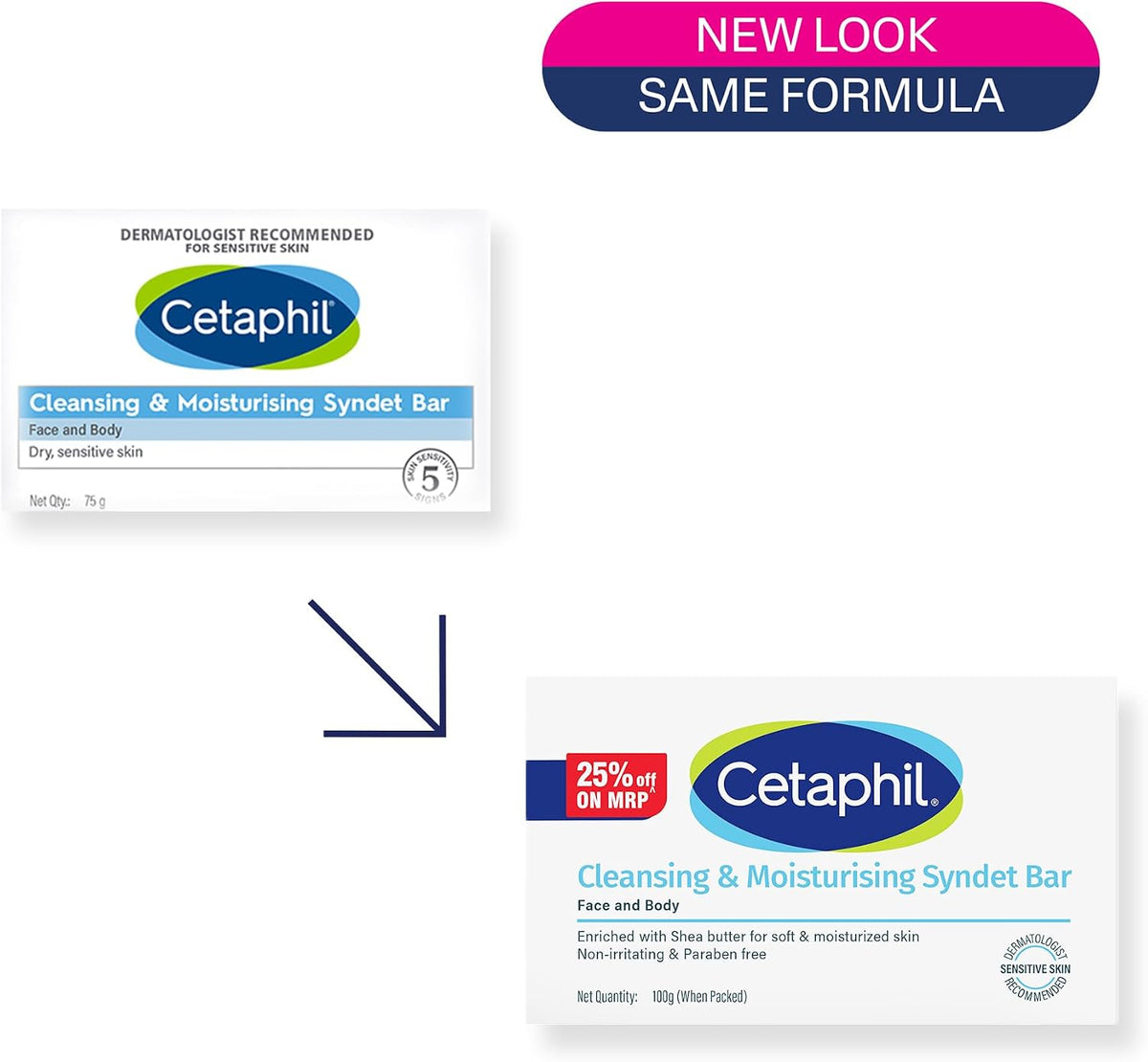 Cetaphil 100g syndet bar product ingredients label