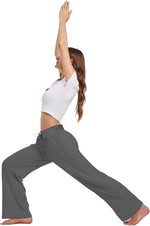 Kivdol wide leg pants grey color option displayed