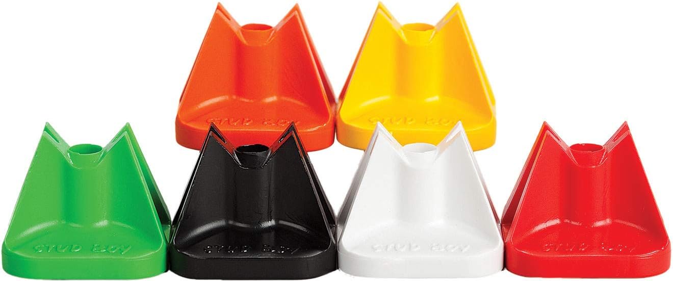 Stud Boy Super Lite Pro Series Single Backers white snowmobile track plate front view