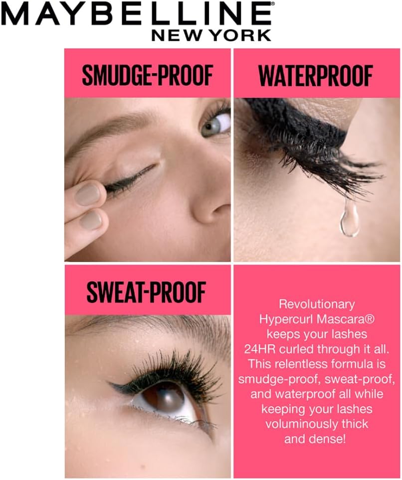 Maybelline mascara tube showing the Very Black shade label
