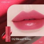 ETUDE Korean beauty lip tattoo stain in Blood Wine shade close up view