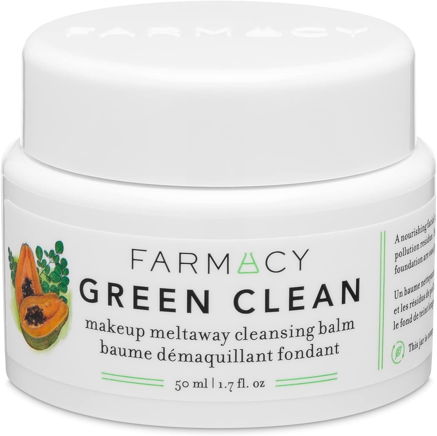 Farmacy Green Clean Makeup Removing Cleansing Balm front jar view