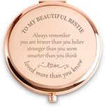 Personalized Gifts for Niece, Inspirational Niece Gifts for Birthday, Engraved Compact Mirror, Graduation Mothers Day Basket Stuffers - Image 12