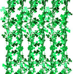 Close up view of the die cut shamrock shapes on the flexible Irish party wreath