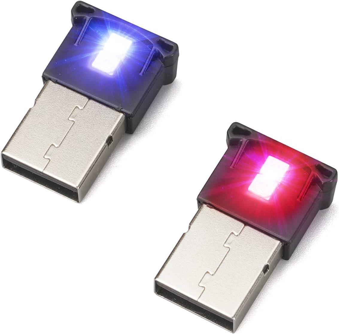 AOZITA mini USB LED RGB light front view showcasing compact premium design for car dashboards.