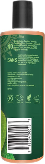 Desert Essence tea tree replenishing shampoo cap and pump detail