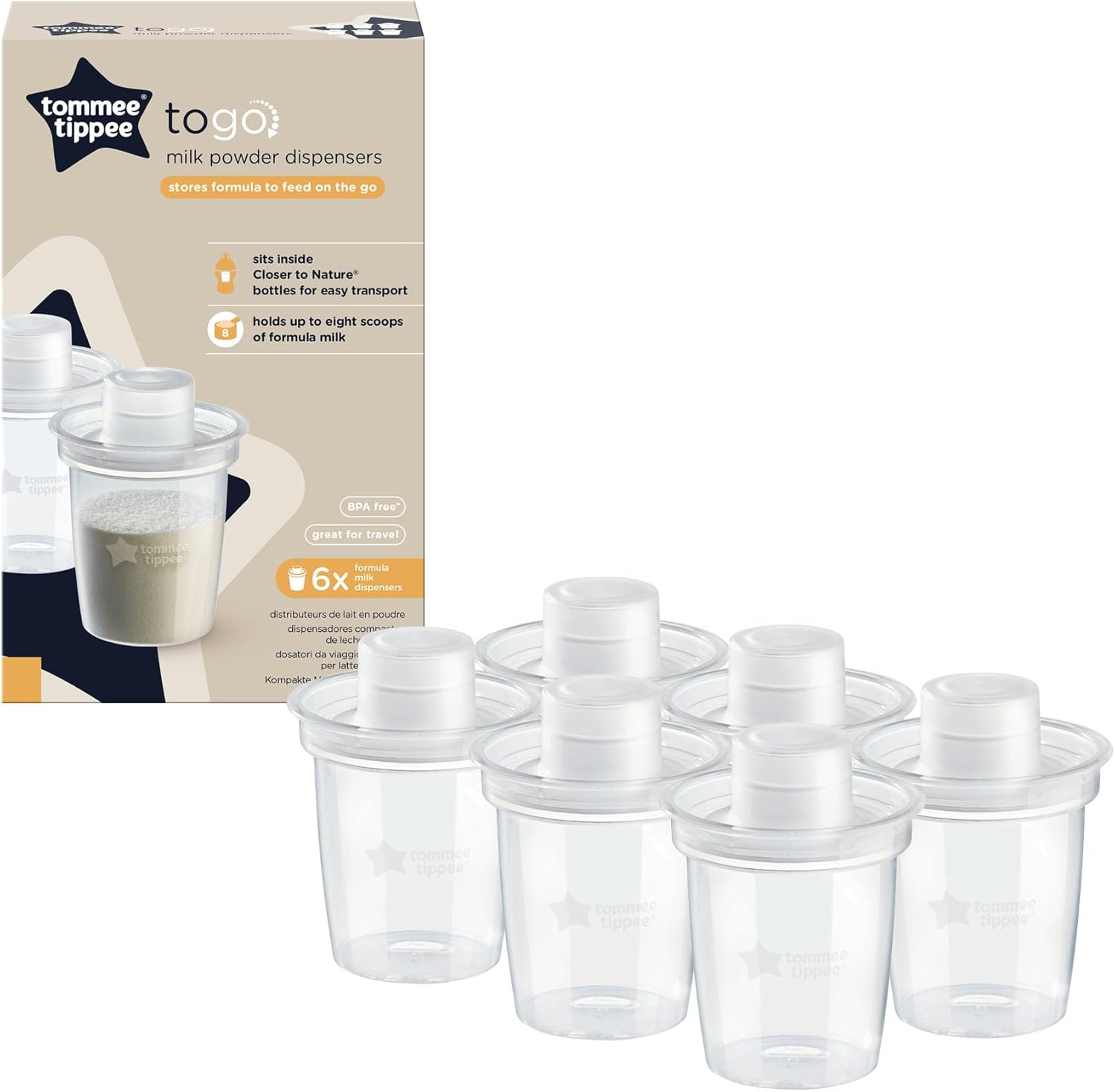 Tommee Tippee milk powder dispenser pots for pre-measuring infant formula