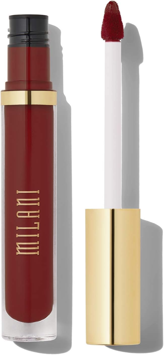 Milani Cosmetics glossy lip gloss tube with gold cap and precise doe foot applicator.