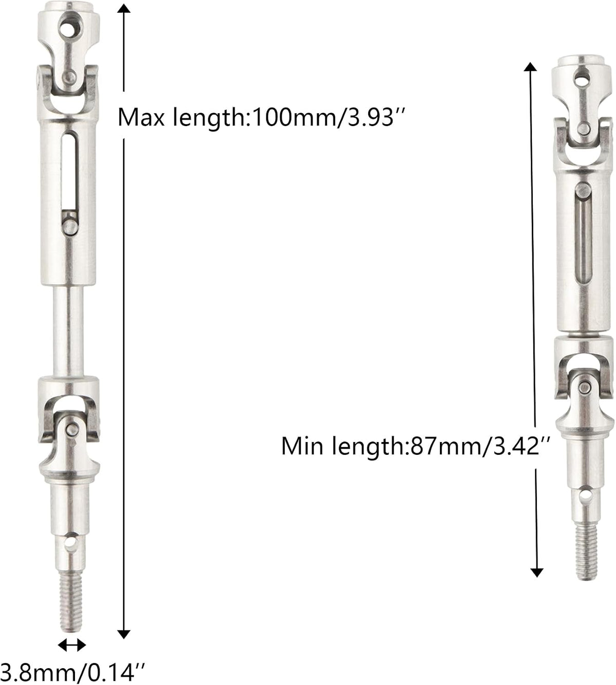 Durable metal universal joint shaft for RC vehicles