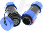 HangTon HE21 9 Pin Waterproof Connector gold plated contacts and pin layout