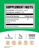 BulkSupplements Panax Ginseng 1kg bulk powder pouch