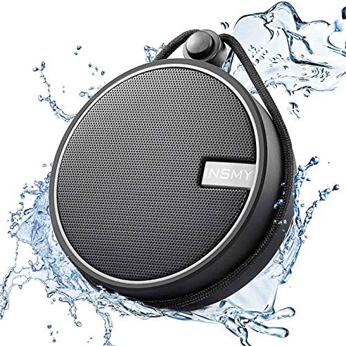 Insmy portable bluetooth speaker with suction cup mounted on wall