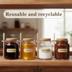 SYBL glass jar showcasing the attached wooden spoon