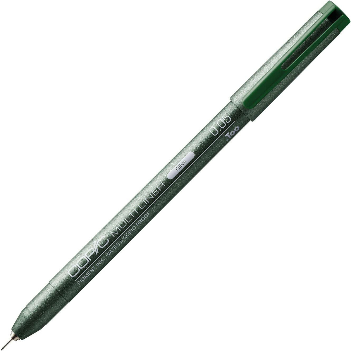 Copic multiliner 0.05 mm olive drawing pen nib detail