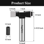 CNC Spoilboard Surfacing Router Bit, 1/4 inch Shank Carbide Tipped Surface Planing Bottom Cleaning Cutter Slab Flattening Router Bit, Wood Milling Cutter Planer Woodworking Tool - Image 5