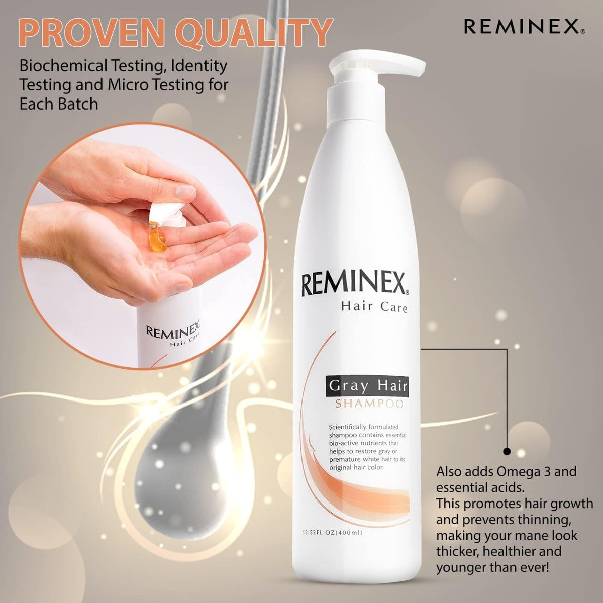 Reminex anti gray hair shampoo ingredients label