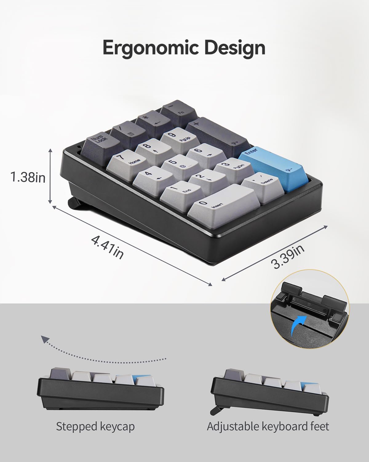 Kisnt KN17 USB-C mechanical numpad complete package layout