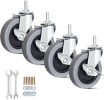 Caster Wheels, Heavy Duty Casters Threaded Stem Casters No Noise Swivel Casters Locking Castor Wheels for Funiture, Workbench, Carts (3 Inch, Imperial Size 5/16''-18x25mm) - Image 14
