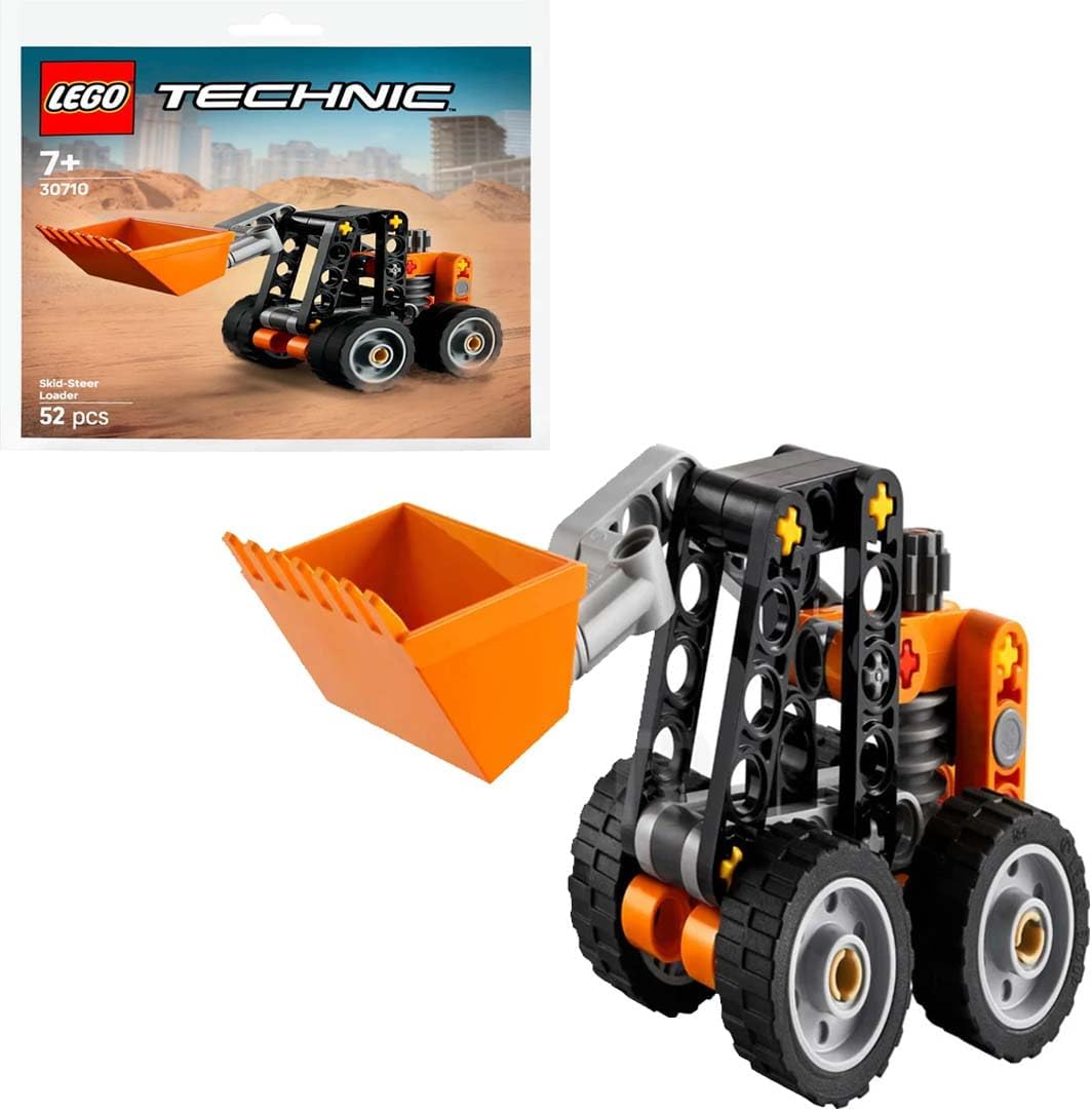 Lego Technic Skid Steer Loader 30710 front view construction vehicle