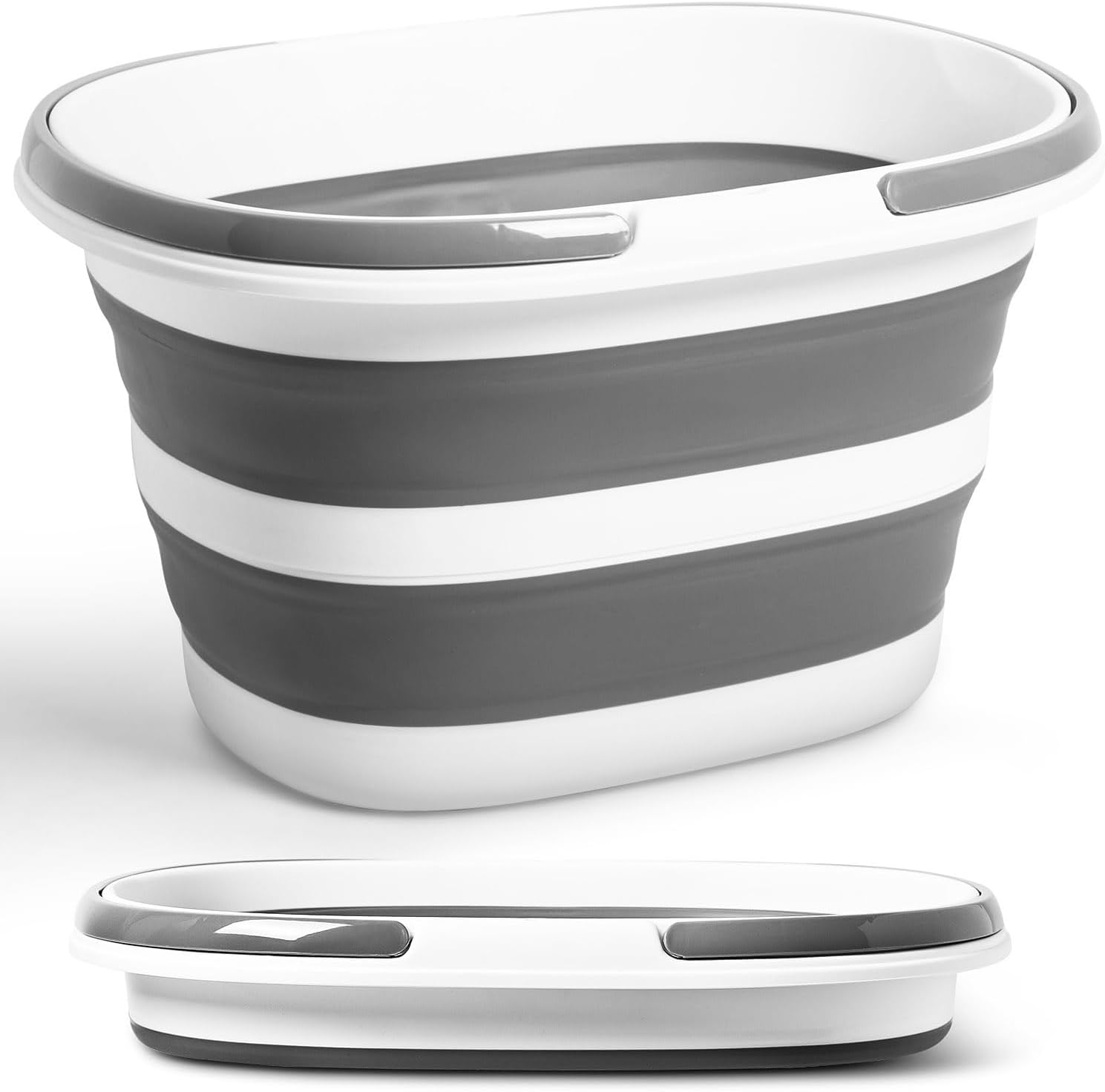 Zonopy 16L Collapsible Mop Bucket front view showing grey silicone body.