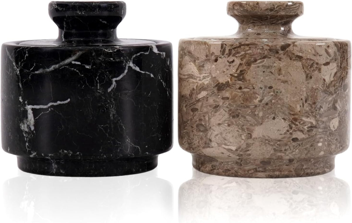 Marble Salt Cellar with Lid 3" White and Black Zebra Spice Jar For kitchen Counter Stone Salt Container and Salt, Pepper Bowls, Sugar Bowl For Table - Image 11