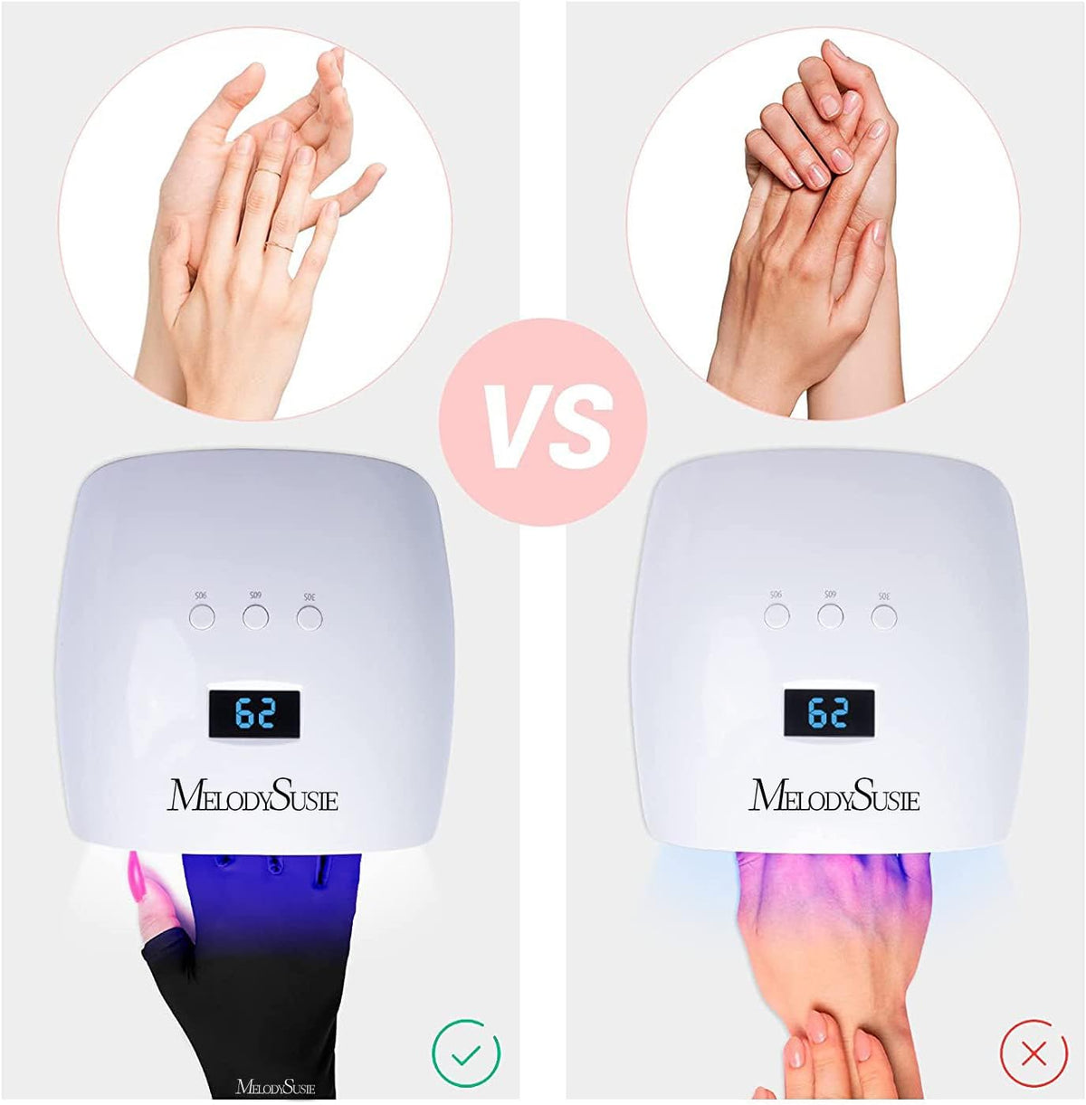 MelodySusie black UV shield gloves on hands