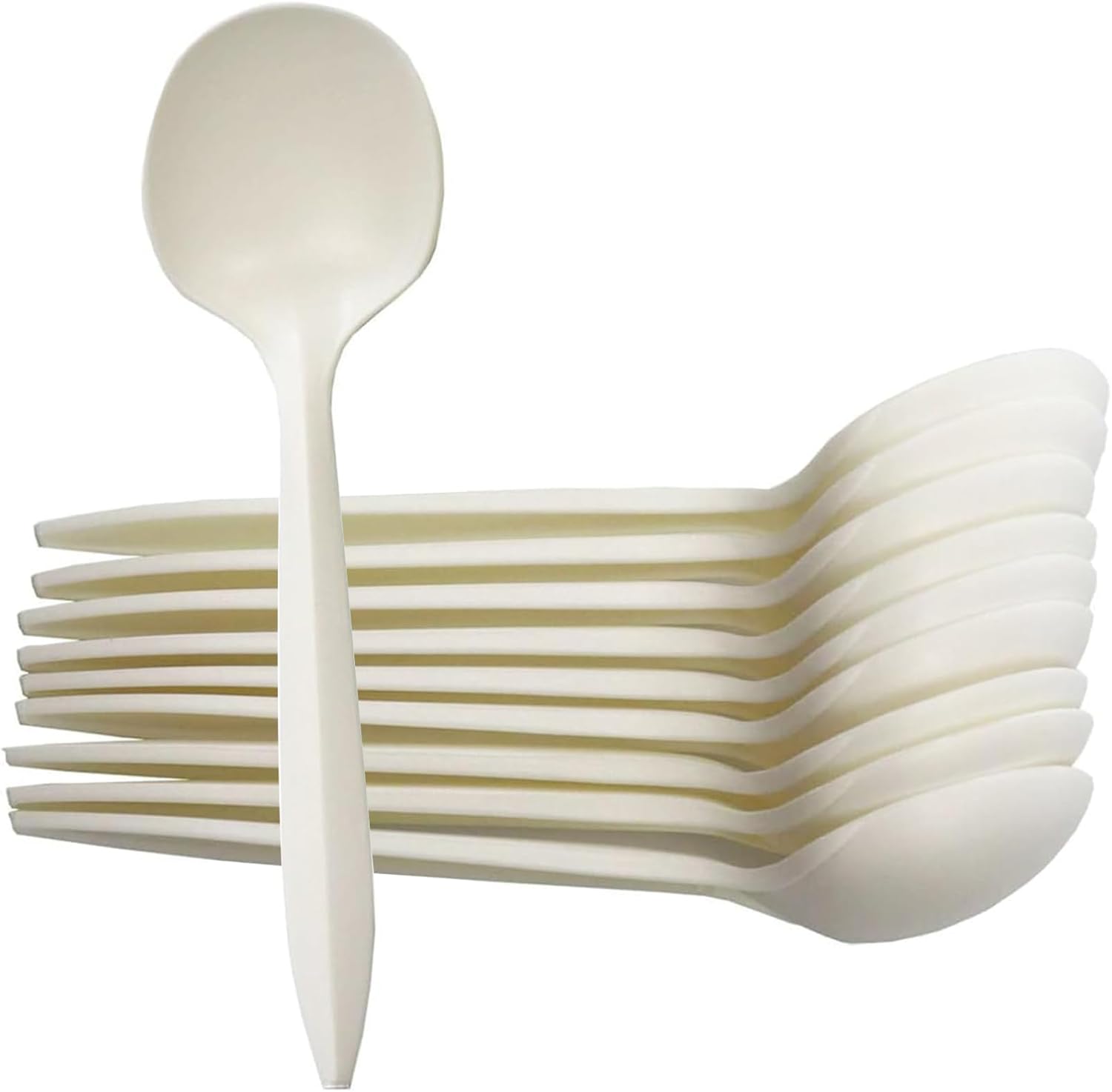 T Legend Eco Friendly Cornstarch Soup Spoons front view pack of fifty