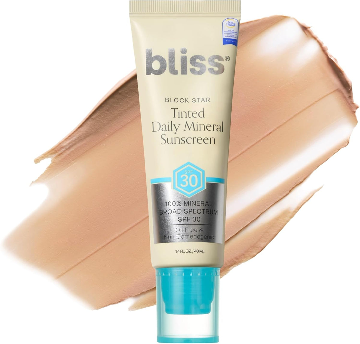Bliss Block Star tinted mineral sunscreen jar and tube