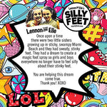 Silly Feet bottle showing bubble gum flavor and kid-safe formula