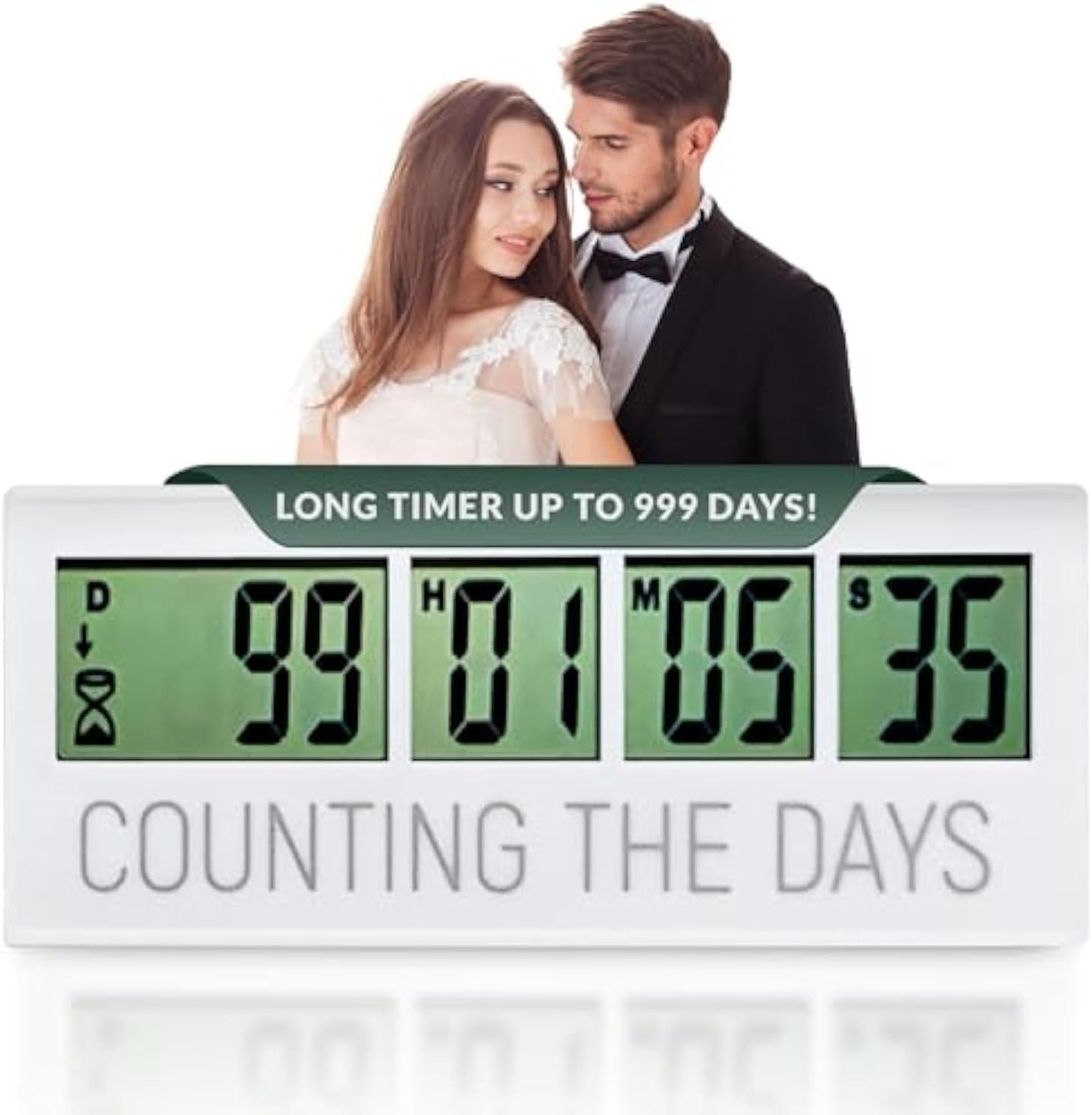 Counting the Days Countdown Clock - Up to 999 Days LCD Digital Timer - Easy to Set & Read Reusable Count Down Timer for Retirement, Wedding, Christmas, Holiday,Baby Due Date,Birthday & More - Image 1