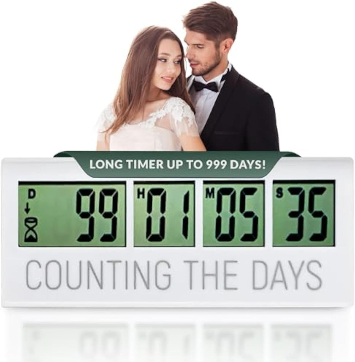 Counting the Days Countdown Clock - Up to 999 Days LCD Digital Timer - Easy to Set & Read Reusable Count Down Timer for Retirement, Wedding, Christmas, Holiday,Baby Due Date,Birthday & More - Image 1
