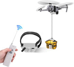 Amanely drone airdrop system attached to DJI drone in flight