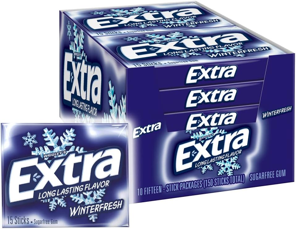 Extra Gum Spearmint Sugarfree Gum Bulk, Individually Wrapped, Perfect for Long Lasting Fresh Breath at School, Work & Travel 15 Count, Pack of 10 - Image 14