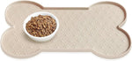 PWTAA dog food mat anti-slip silicone beige front view