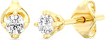 Gilded Lab-Grown Diamond Stud Earrings 10KT White Gold and 10KT Yellow Gold | Hypoallergenic Fine Gold Jewelry | 4-Prong Basket, Push Back Nut | VS2 SI1 Clarity, F Color, Round Cut | 1/5,1/4,1/3,3/8,1/2,3/4,1,2 ct tw - Image 15