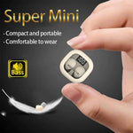 MSHUKCOE SK19 invisible wireless earphones showing digital LED display