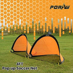 Porayhut backyard soccer training kit showing two portable nets and eight field marker cones