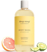 Deep Steep grapefruit bergamot shower gel bottle close up