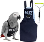 Copfeu bird diaper flight suit front view police theme parrot clothing