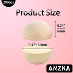 ANZKA 12mm unfinished round split wood balls pile