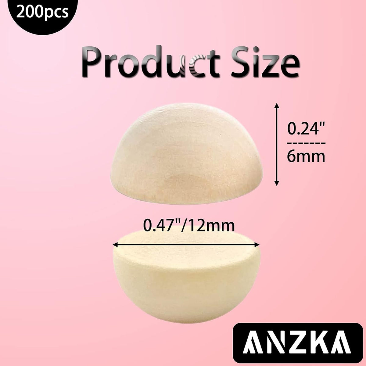 ANZKA 12mm unfinished round split wood balls pile