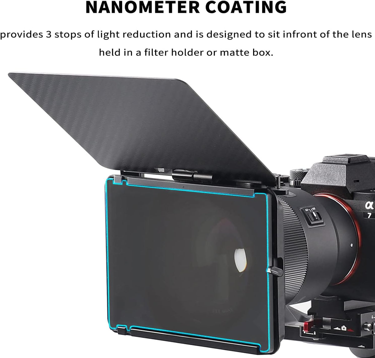 Side profile showing 4mm thickness of Foeasy 4x5.65 ND8 filter