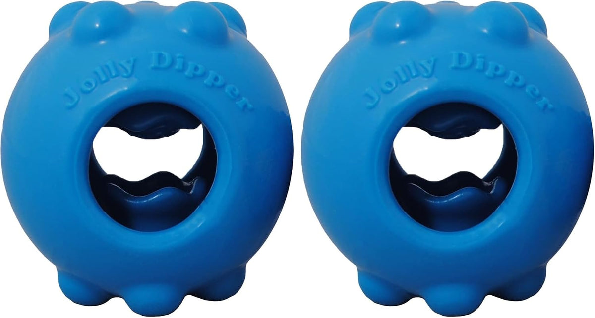 Jolly Pets Dipper large blue dog toy lifestyle presentation