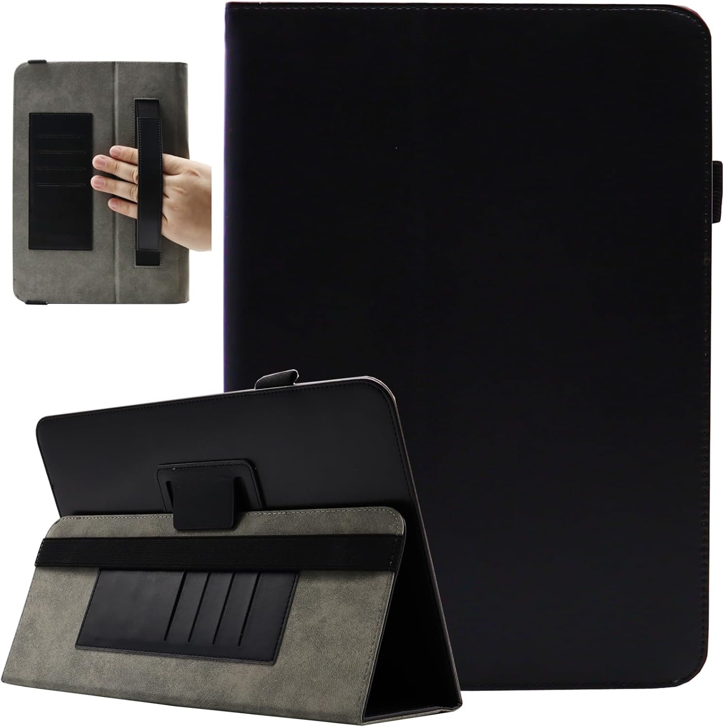 Viclowlpfe universal tablet case front view black folio protective cover
