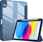 ProCase iPad 10th Generation Navy blue trifold smart cover front view