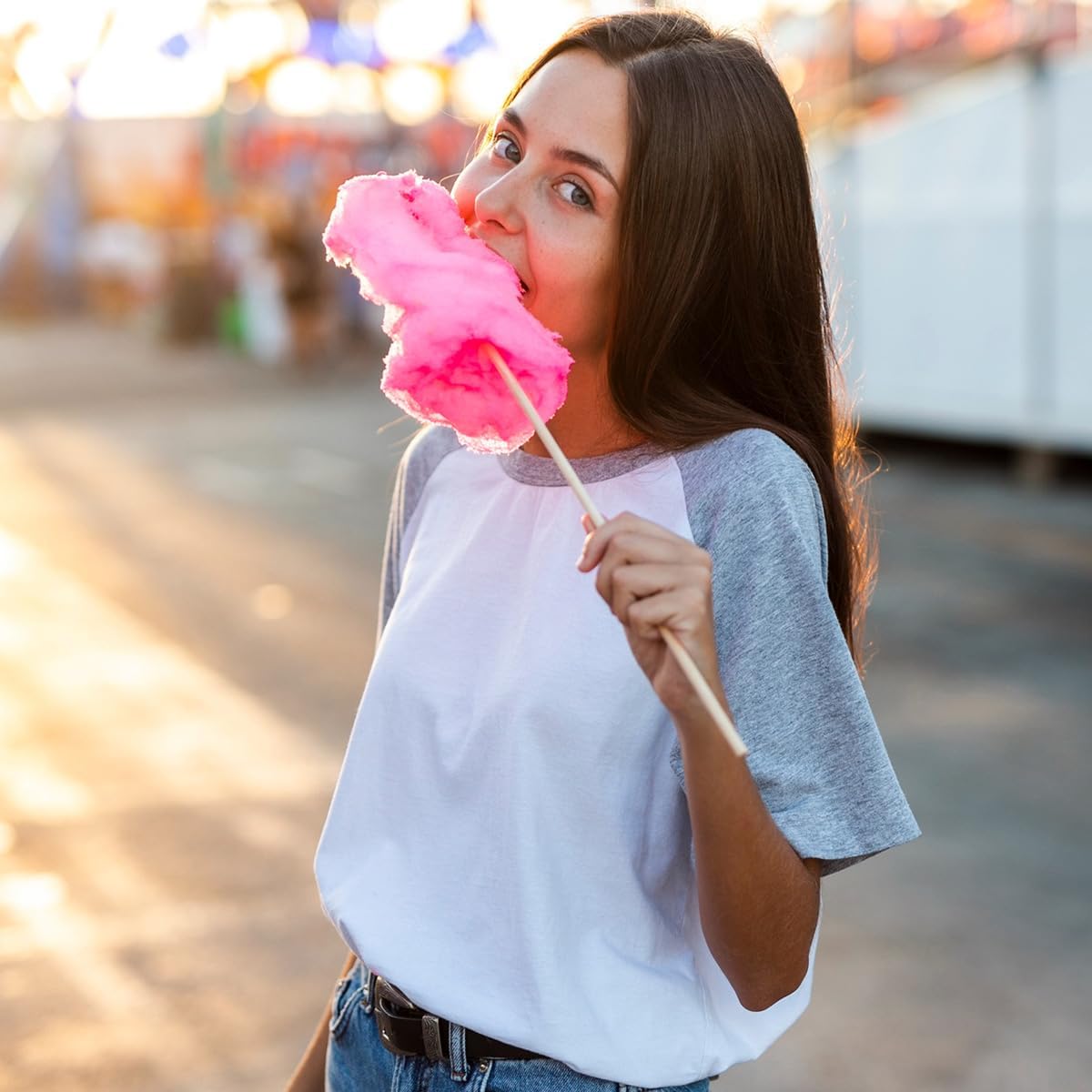 Pink strawberry cotton candy texture inside wrapper